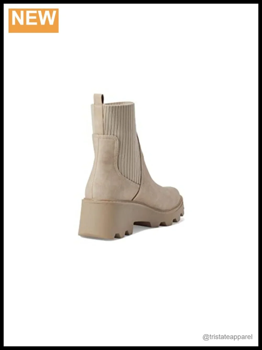 Leather Ankle Bootie with Padded Sock Pull-On Block Heel